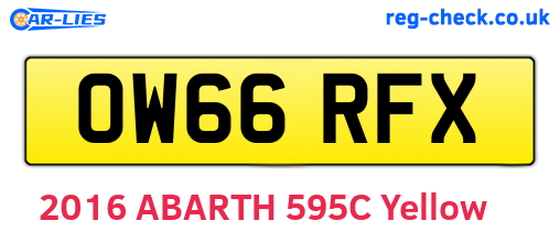 OW66RFX are the vehicle registration plates.