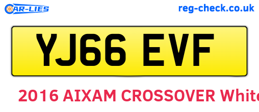 YJ66EVF are the vehicle registration plates.