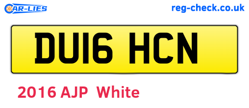 DU16HCN are the vehicle registration plates.