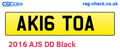 AK16TOA are the vehicle registration plates.