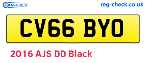CV66BYO are the vehicle registration plates.