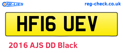 HF16UEV are the vehicle registration plates.