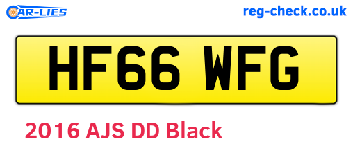 HF66WFG are the vehicle registration plates.
