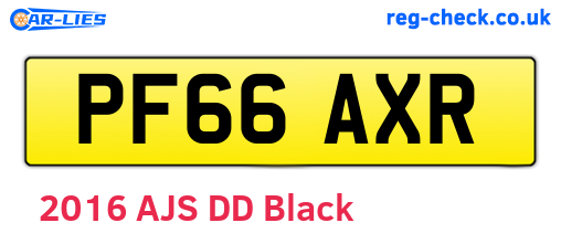 PF66AXR are the vehicle registration plates.