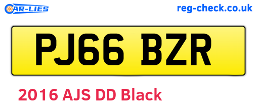 PJ66BZR are the vehicle registration plates.