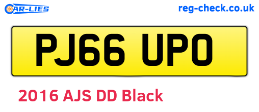 PJ66UPO are the vehicle registration plates.