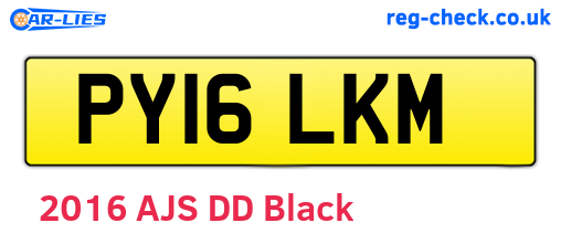 PY16LKM are the vehicle registration plates.