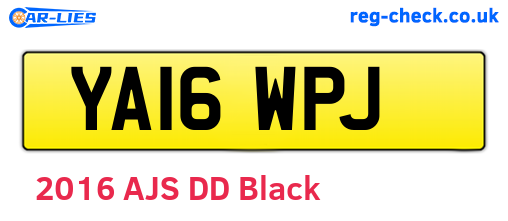 YA16WPJ are the vehicle registration plates.