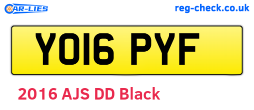 YO16PYF are the vehicle registration plates.