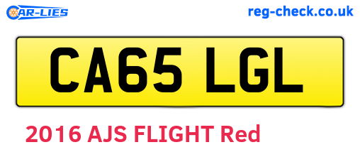 CA65LGL are the vehicle registration plates.