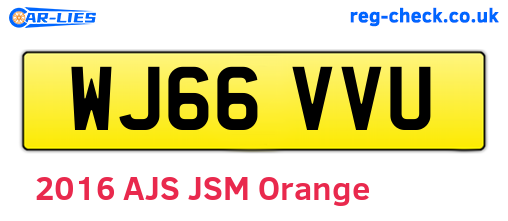 WJ66VVU are the vehicle registration plates.