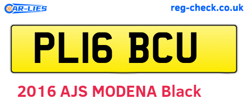 PL16BCU are the vehicle registration plates.