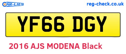 YF66DGY are the vehicle registration plates.