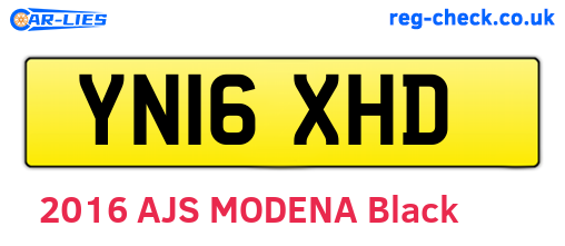 YN16XHD are the vehicle registration plates.