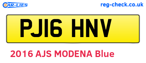 PJ16HNV are the vehicle registration plates.
