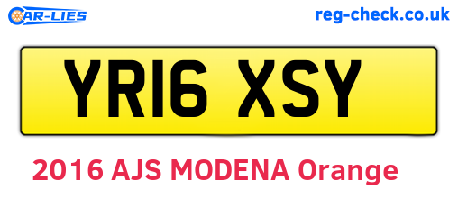 YR16XSY are the vehicle registration plates.