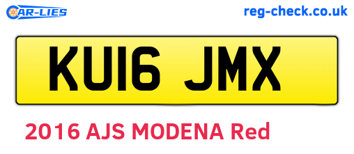 KU16JMX are the vehicle registration plates.