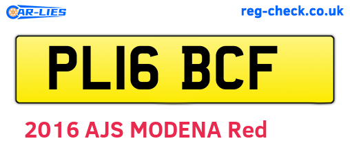 PL16BCF are the vehicle registration plates.