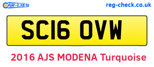 SC16OVW are the vehicle registration plates.