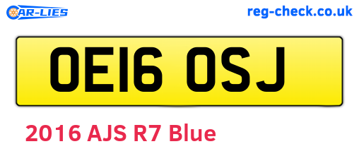 OE16OSJ are the vehicle registration plates.