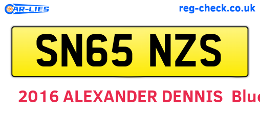SN65NZS are the vehicle registration plates.