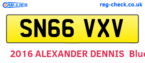 SN66VXV are the vehicle registration plates.