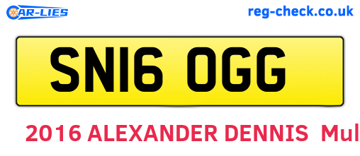 SN16OGG are the vehicle registration plates.