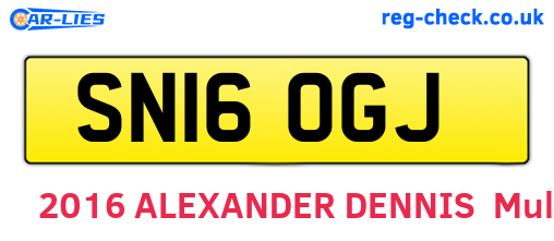 SN16OGJ are the vehicle registration plates.
