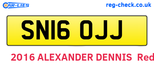 SN16OJJ are the vehicle registration plates.