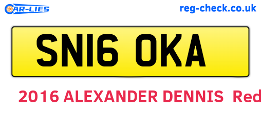 SN16OKA are the vehicle registration plates.