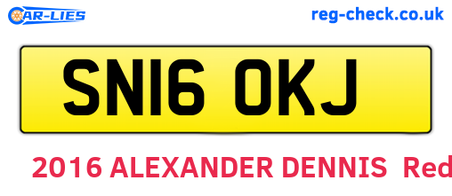 SN16OKJ are the vehicle registration plates.