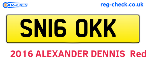 SN16OKK are the vehicle registration plates.