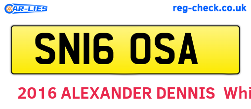 SN16OSA are the vehicle registration plates.