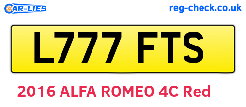 L777FTS are the vehicle registration plates.