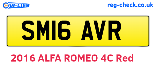 SM16AVR are the vehicle registration plates.