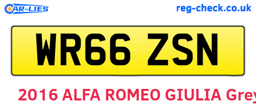 WR66ZSN are the vehicle registration plates.