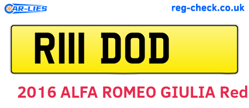 R111DOD are the vehicle registration plates.