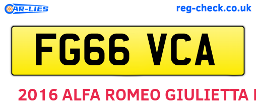 FG66VCA are the vehicle registration plates.