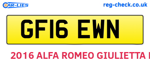 GF16EWN are the vehicle registration plates.
