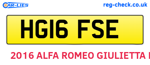 HG16FSE are the vehicle registration plates.