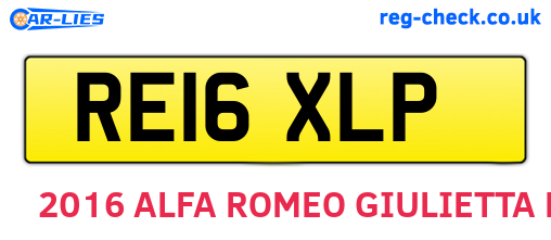 RE16XLP are the vehicle registration plates.