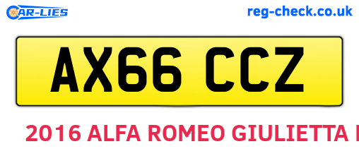 AX66CCZ are the vehicle registration plates.