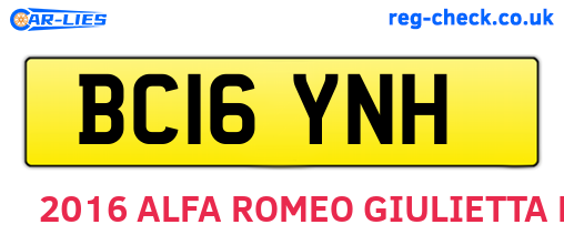 BC16YNH are the vehicle registration plates.