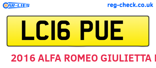 LC16PUE are the vehicle registration plates.