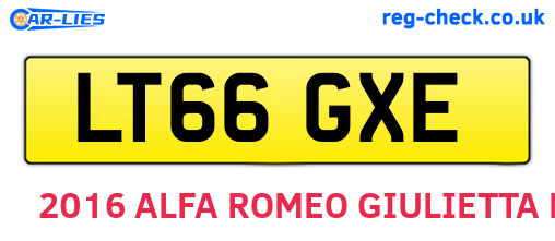 LT66GXE are the vehicle registration plates.