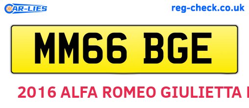 MM66BGE are the vehicle registration plates.