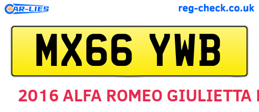 MX66YWB are the vehicle registration plates.