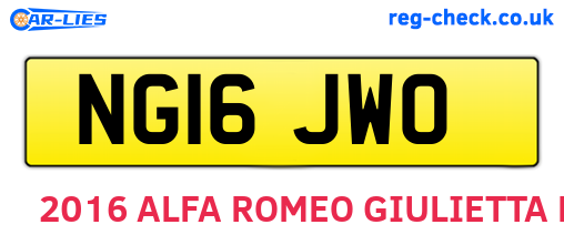 NG16JWO are the vehicle registration plates.