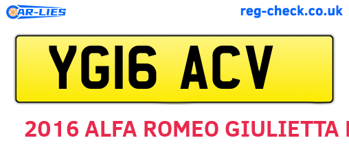 YG16ACV are the vehicle registration plates.