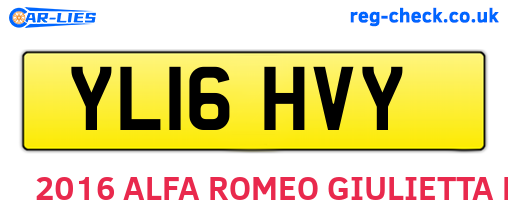 YL16HVY are the vehicle registration plates.